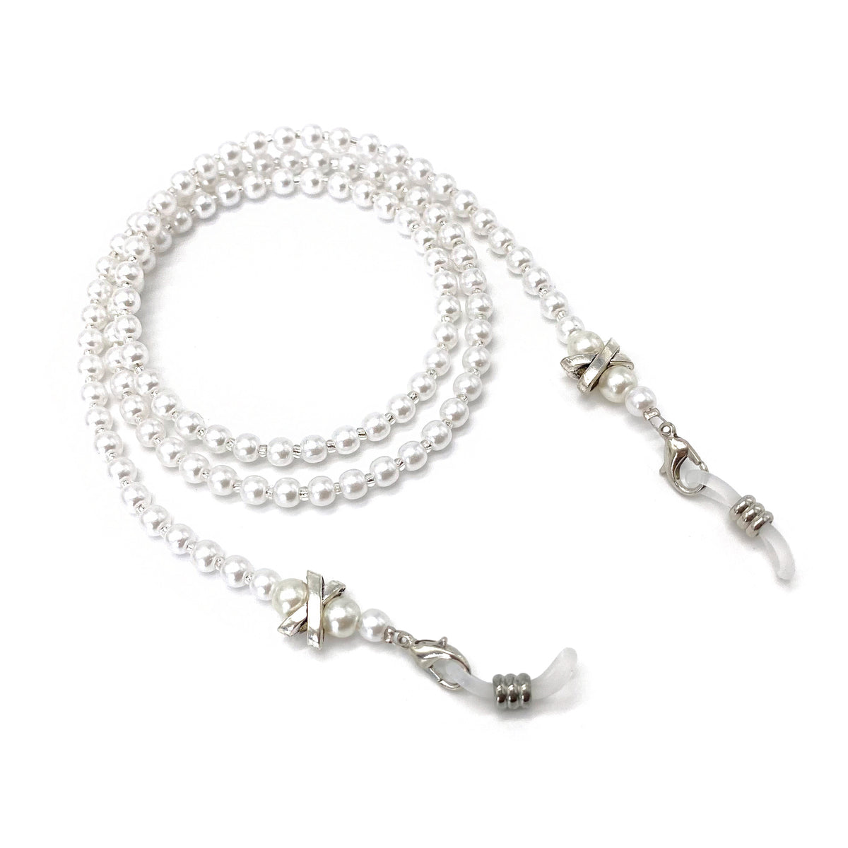 Classic Faux Pearl Glasses Chain - White