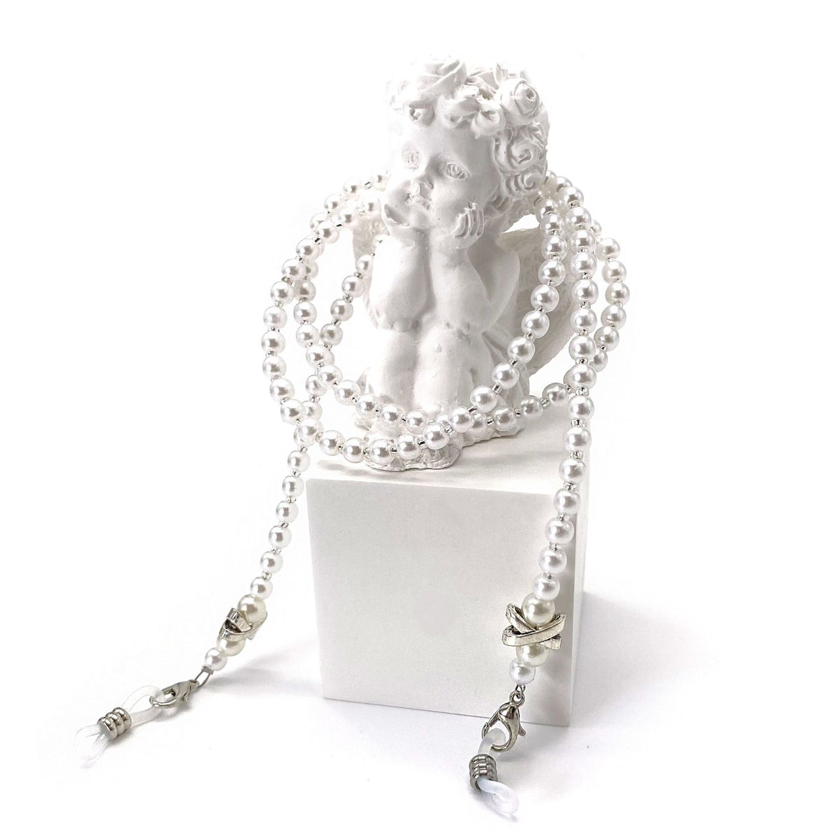 Classic Faux Pearl Glasses Chain - White - 1