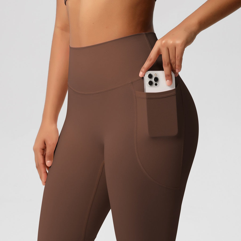 Double Brushed High Waist Side Pocket Yoga Leggings