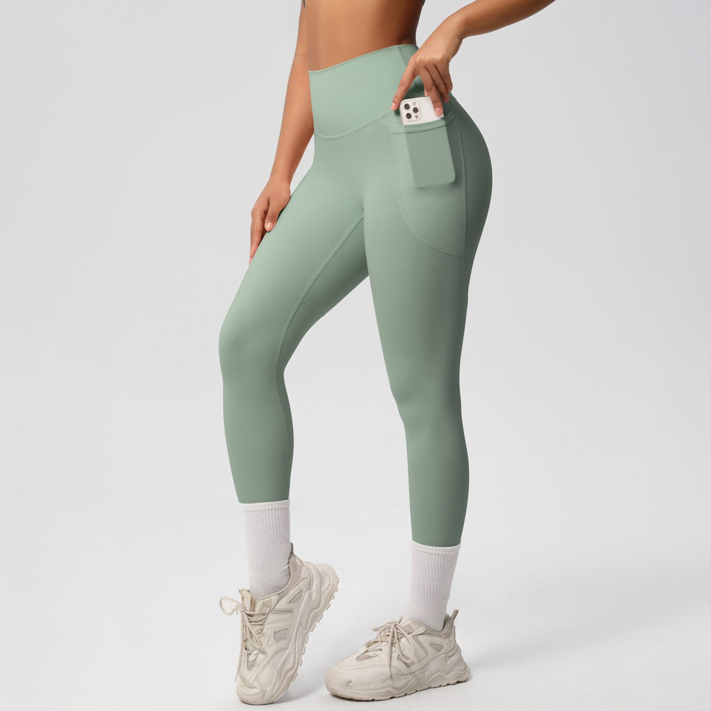 Double Brushed High Waist Side Pocket Yoga Leggings