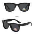 Classic Square Frame Polarized Sunglasses - BLACK