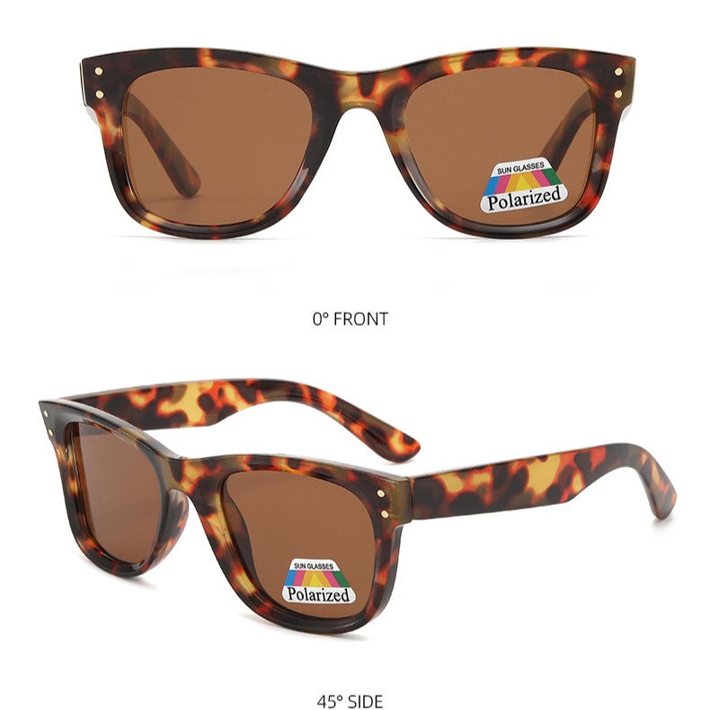Classic Square Frame Polarized Sunglasses - LEOPARD