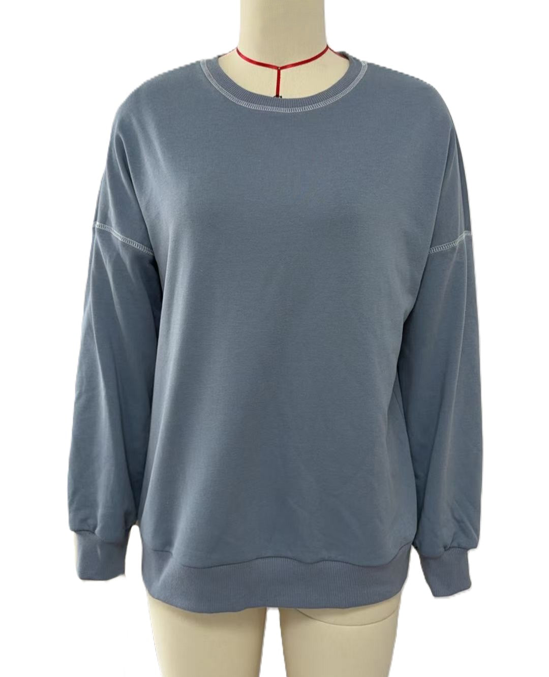 Everyday Drop Shoulder Crewneck Sweatshirt - Greyblue