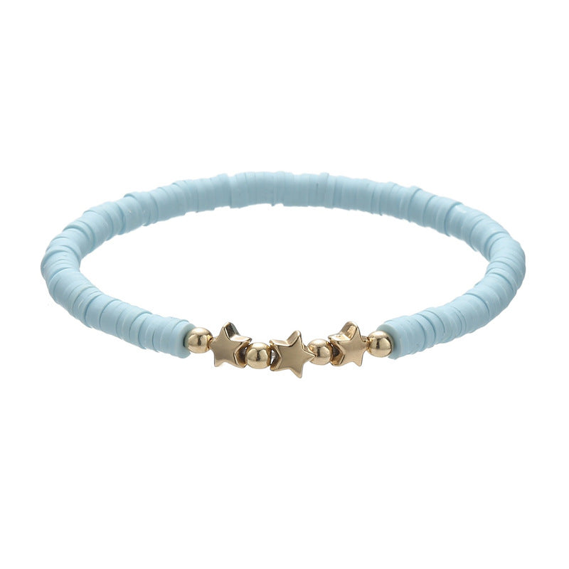 Polymer Clay Heishi Bead Stretch Bracelet - Color_01
