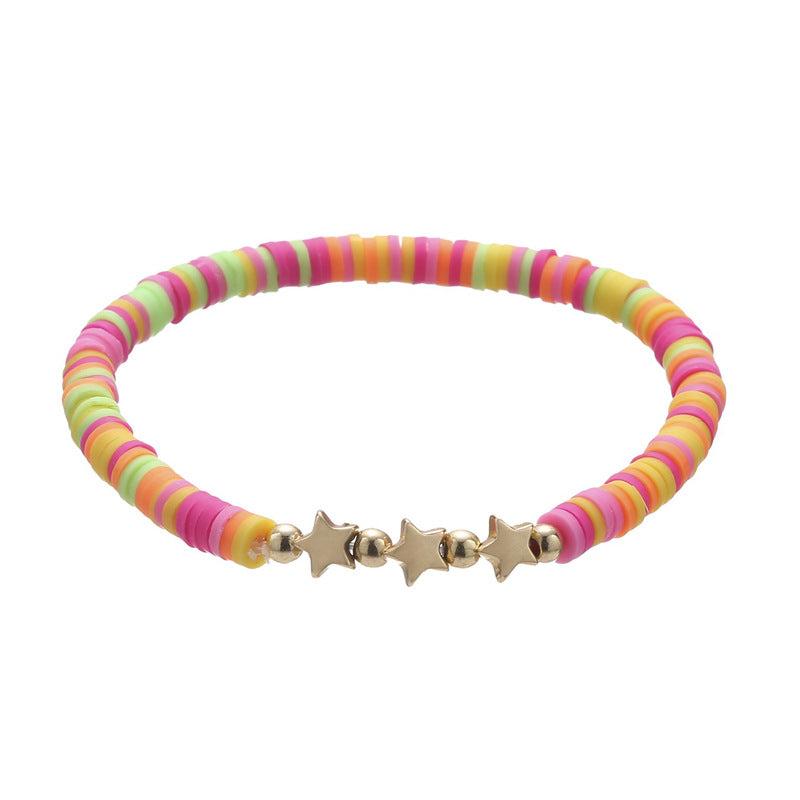 Polymer Clay Heishi Bead Stretch Bracelet - Color_02