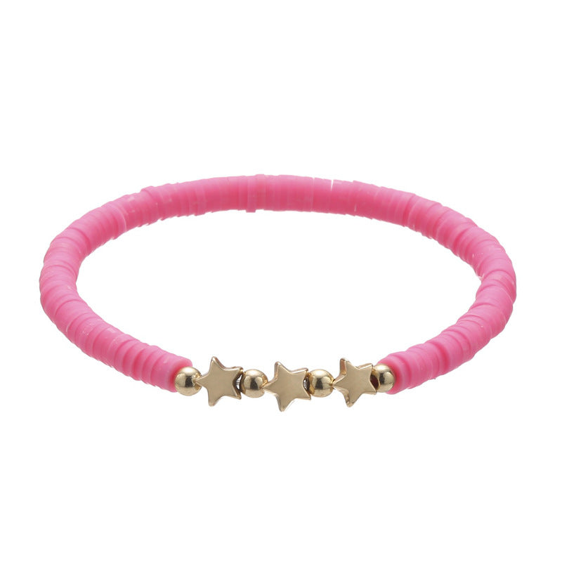 Polymer Clay Heishi Bead Stretch Bracelet - Color_03