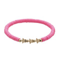Polymer Clay Heishi Bead Stretch Bracelet - Color_03