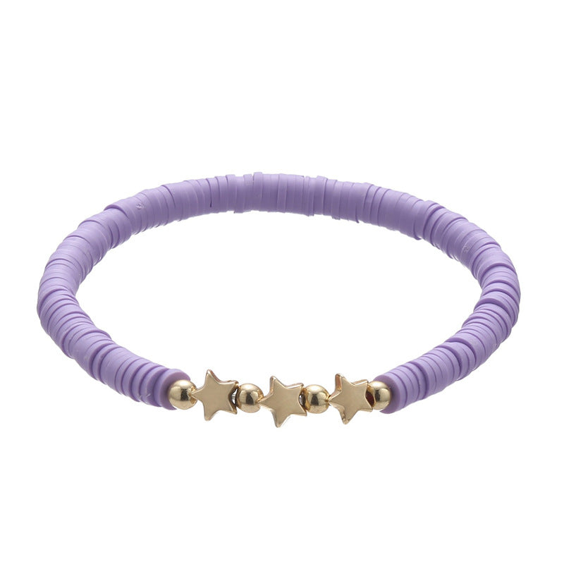 Polymer Clay Heishi Bead Stretch Bracelet - Color_04