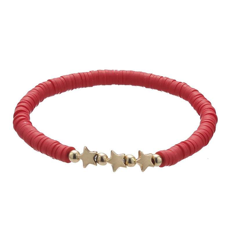 Polymer Clay Heishi Bead Stretch Bracelet - Color_05