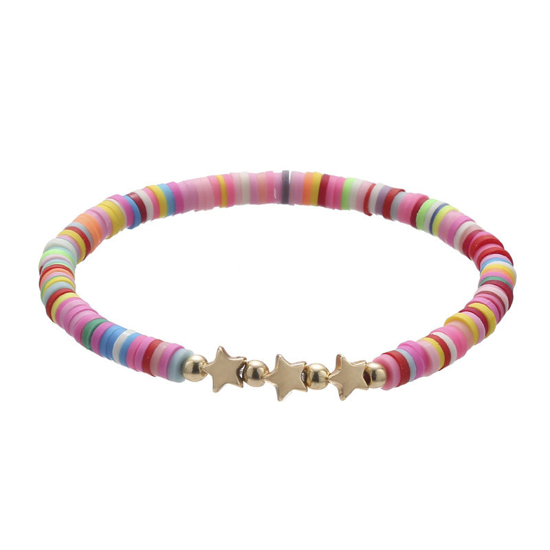 Polymer Clay Heishi Bead Stretch Bracelet - Color_06