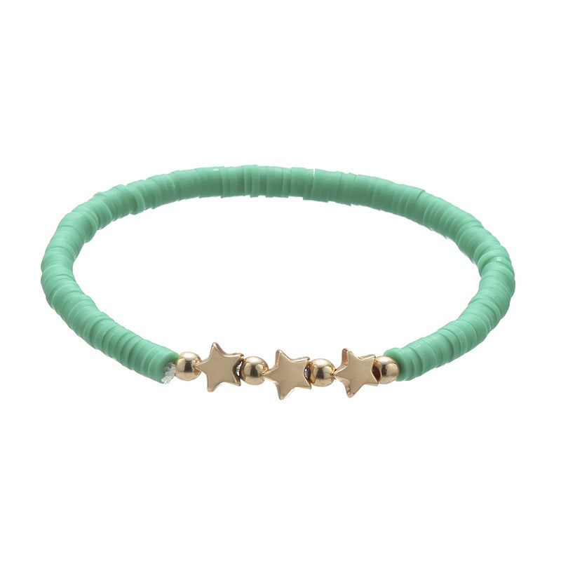 Polymer Clay Heishi Bead Stretch Bracelet - Color_07