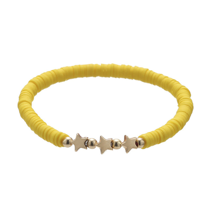 Polymer Clay Heishi Bead Stretch Bracelet - Color_08