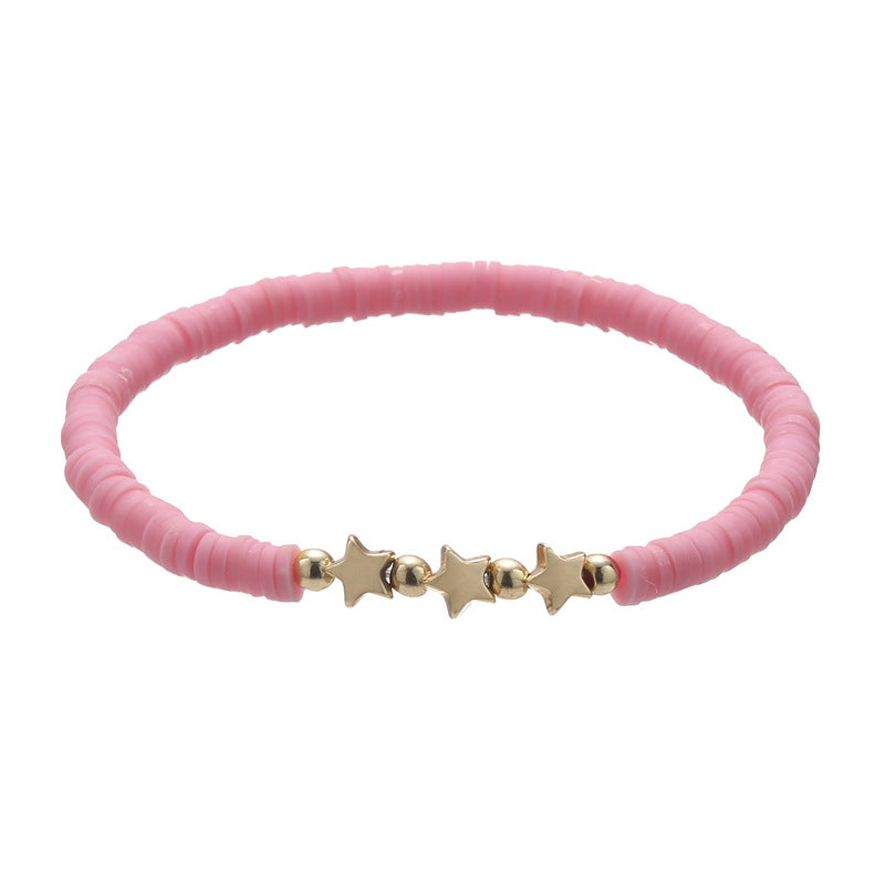 Polymer Clay Heishi Bead Stretch Bracelet - Color_09