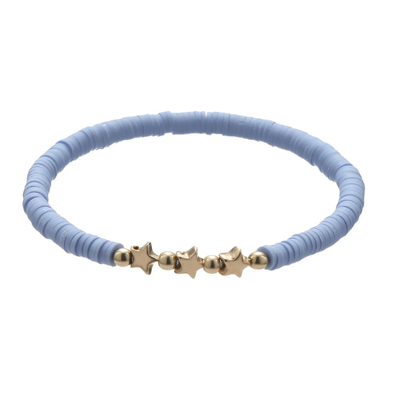 Polymer Clay Heishi Bead Stretch Bracelet - Color_10