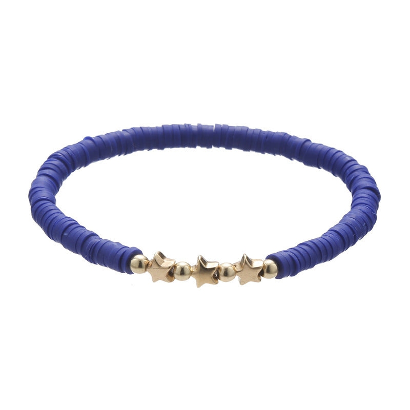 Polymer Clay Heishi Bead Stretch Bracelet - Color_12