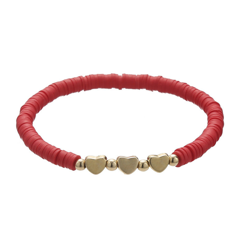 Polymer Clay Heishi Bead Stretch Bracelet - Color_13