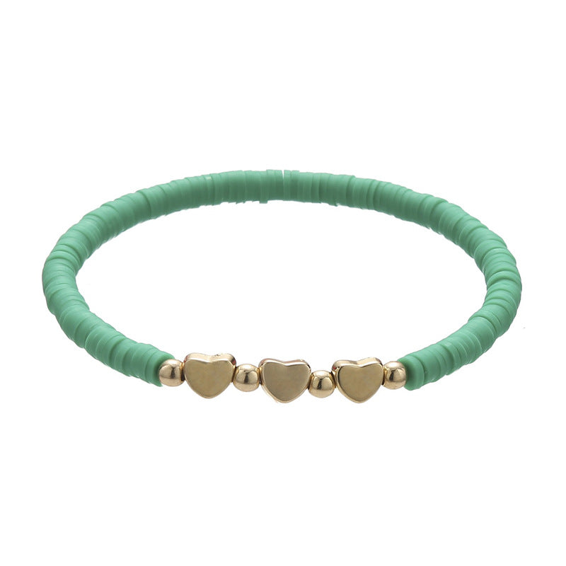 Polymer Clay Heishi Bead Stretch Bracelet - Color_14