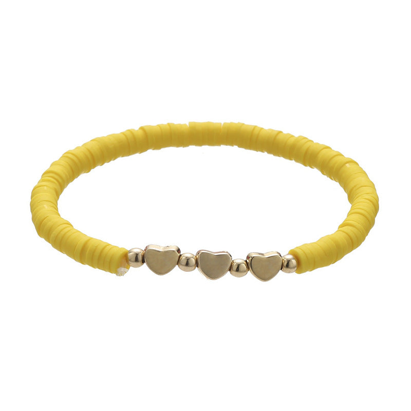 Polymer Clay Heishi Bead Stretch Bracelet - Color_15