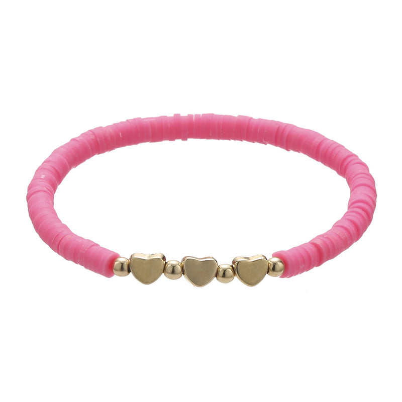 Polymer Clay Heishi Bead Stretch Bracelet - Color_16