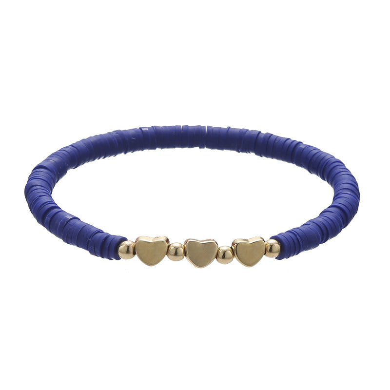 Polymer Clay Heishi Bead Stretch Bracelet - Color_19