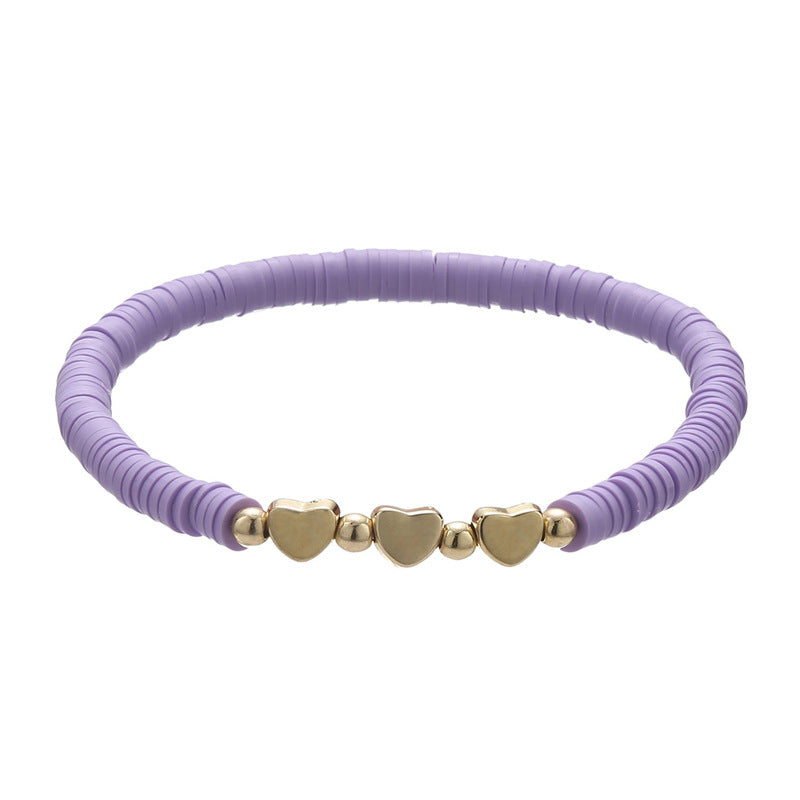 Polymer Clay Heishi Bead Stretch Bracelet - Color_20
