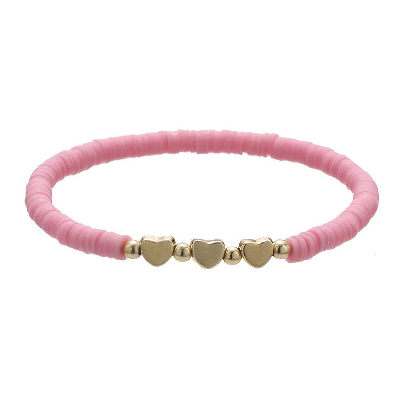 Polymer Clay Heishi Bead Stretch Bracelet - Color_21