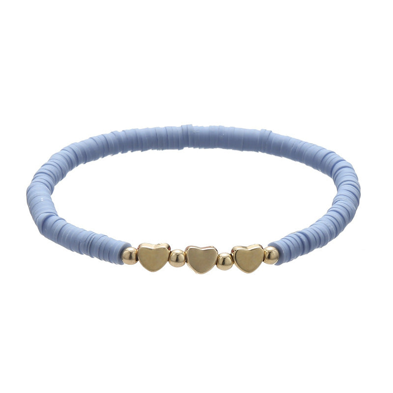 Polymer Clay Heishi Bead Stretch Bracelet - Color_22