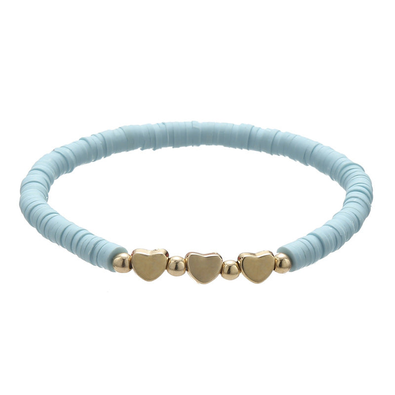 Polymer Clay Heishi Bead Stretch Bracelet - Color_23