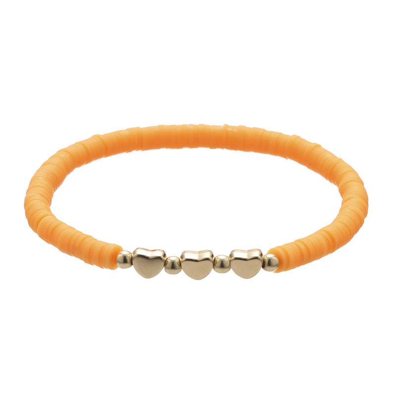 Polymer Clay Heishi Bead Stretch Bracelet - Color_24