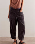 Drawstring Waist Barrel Leg Jeans - Black