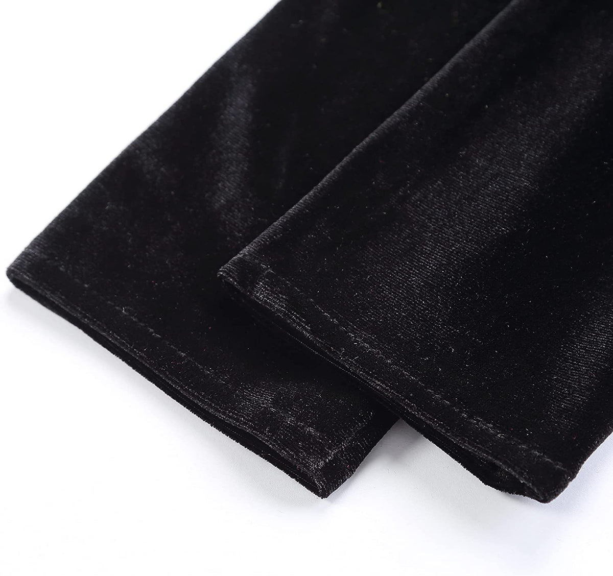 Stretch Velvet Opera Length Gloves - Black - 3