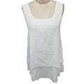 Tiered Hem Scoop Neck Tank Top - Apricot