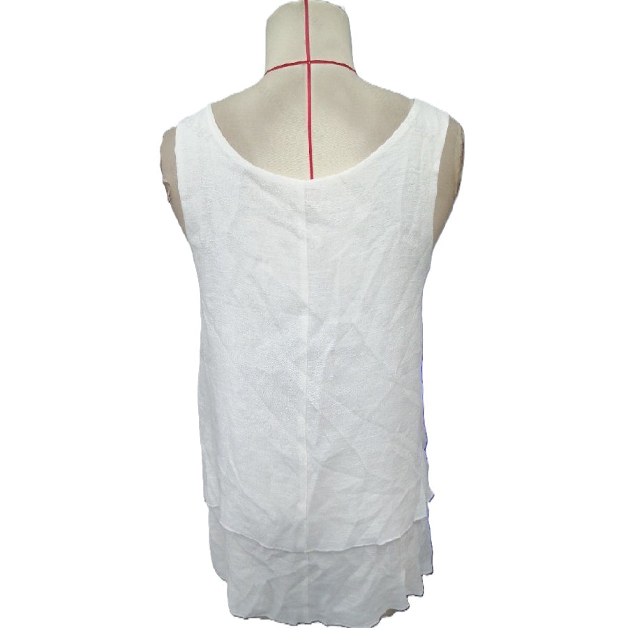 Tiered Hem Scoop Neck Tank Top - Apricot - 1