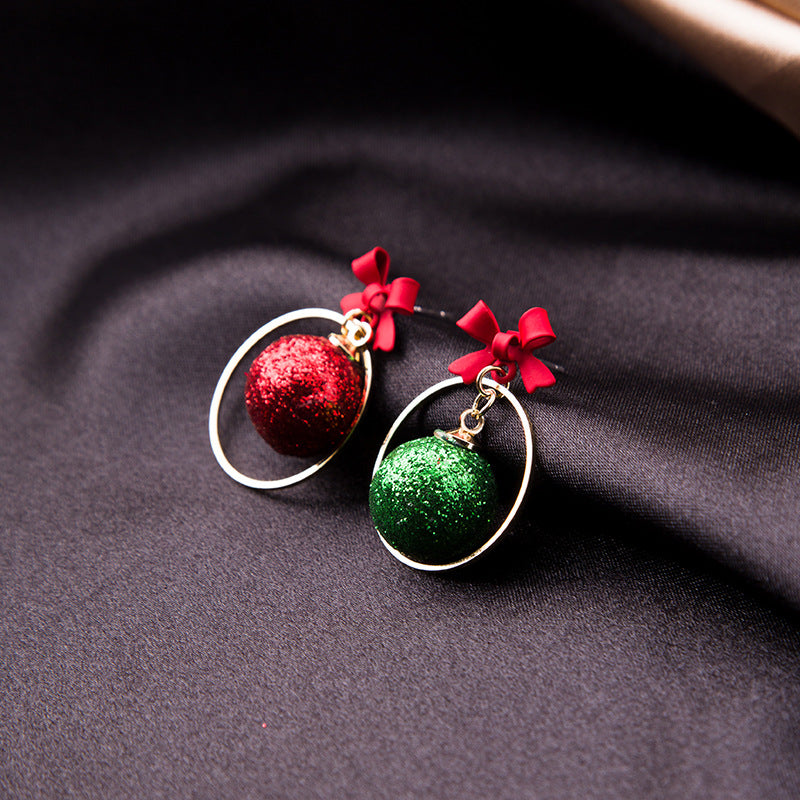 Glitter Bauble Hoop Drop Earrings - view 1