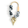 Marbled Bead Keychain Bag Charm Clip - Grey