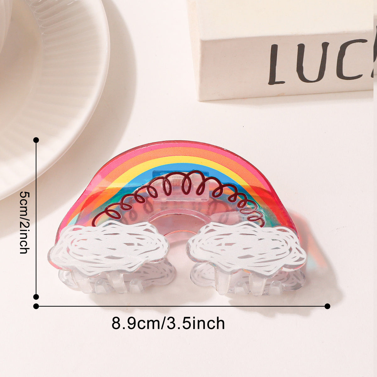Glitter Rainbow Cloud Claw Clip - C6