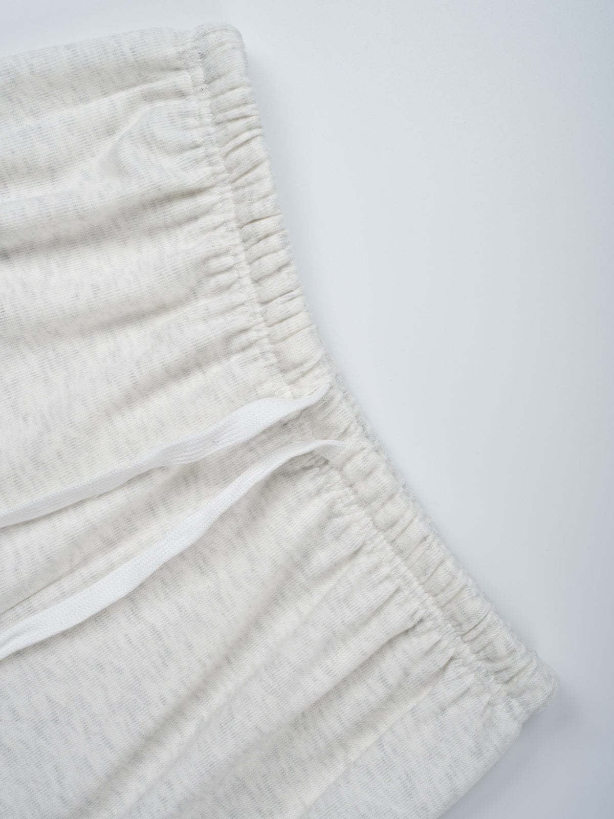 Ribbed Knit Drawstring Lounge Pants - White - 1