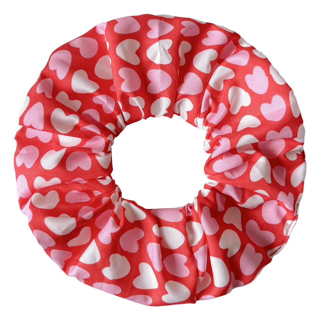 Oversized Heart Print Silky Scrunchie - NO01