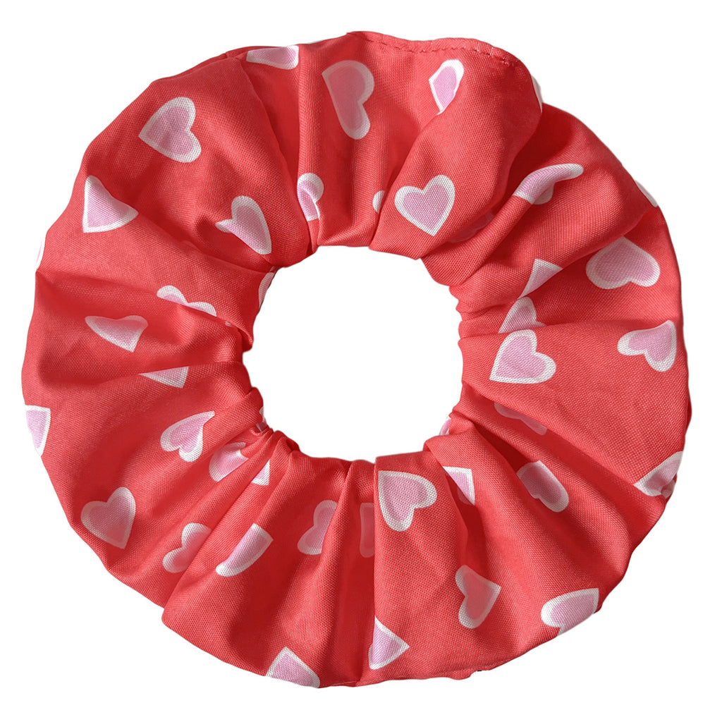 Oversized Heart Print Silky Scrunchie - NO02