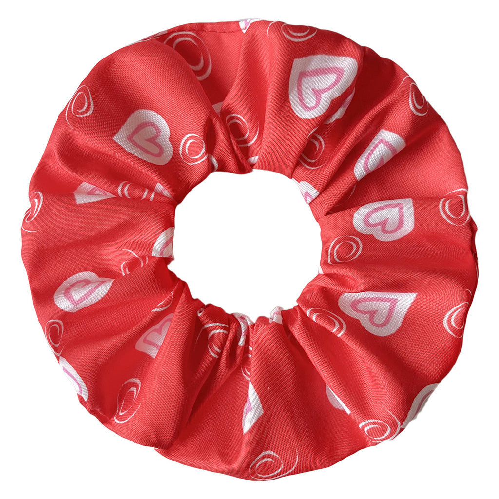 Oversized Heart Print Silky Scrunchie - NO03