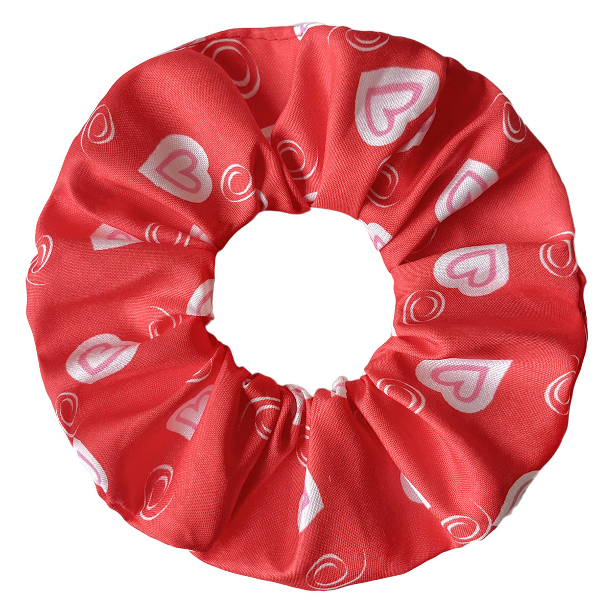 Oversized Heart Print Silky Scrunchie - NO03