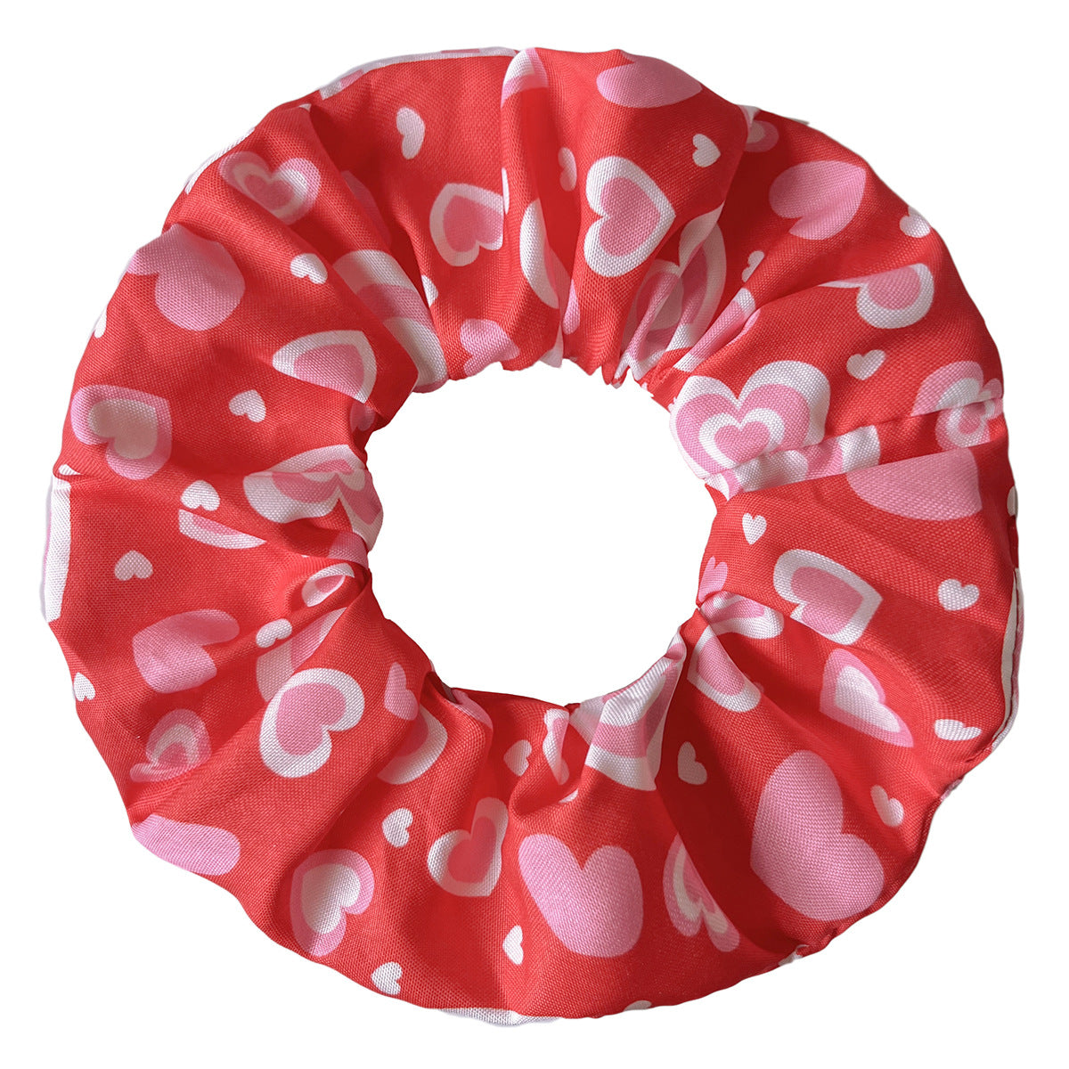Oversized Heart Print Silky Scrunchie - NO04