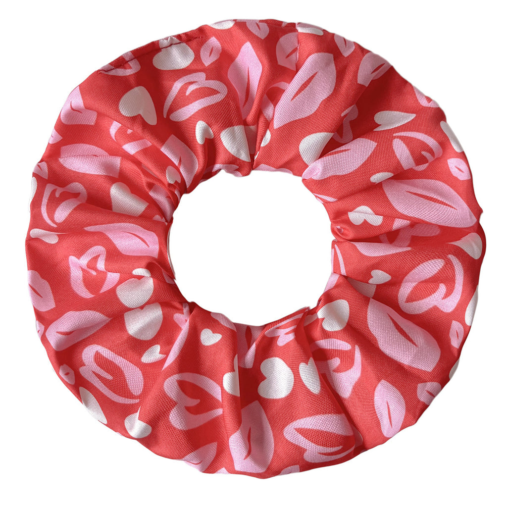 Oversized Heart Print Silky Scrunchie - NO05