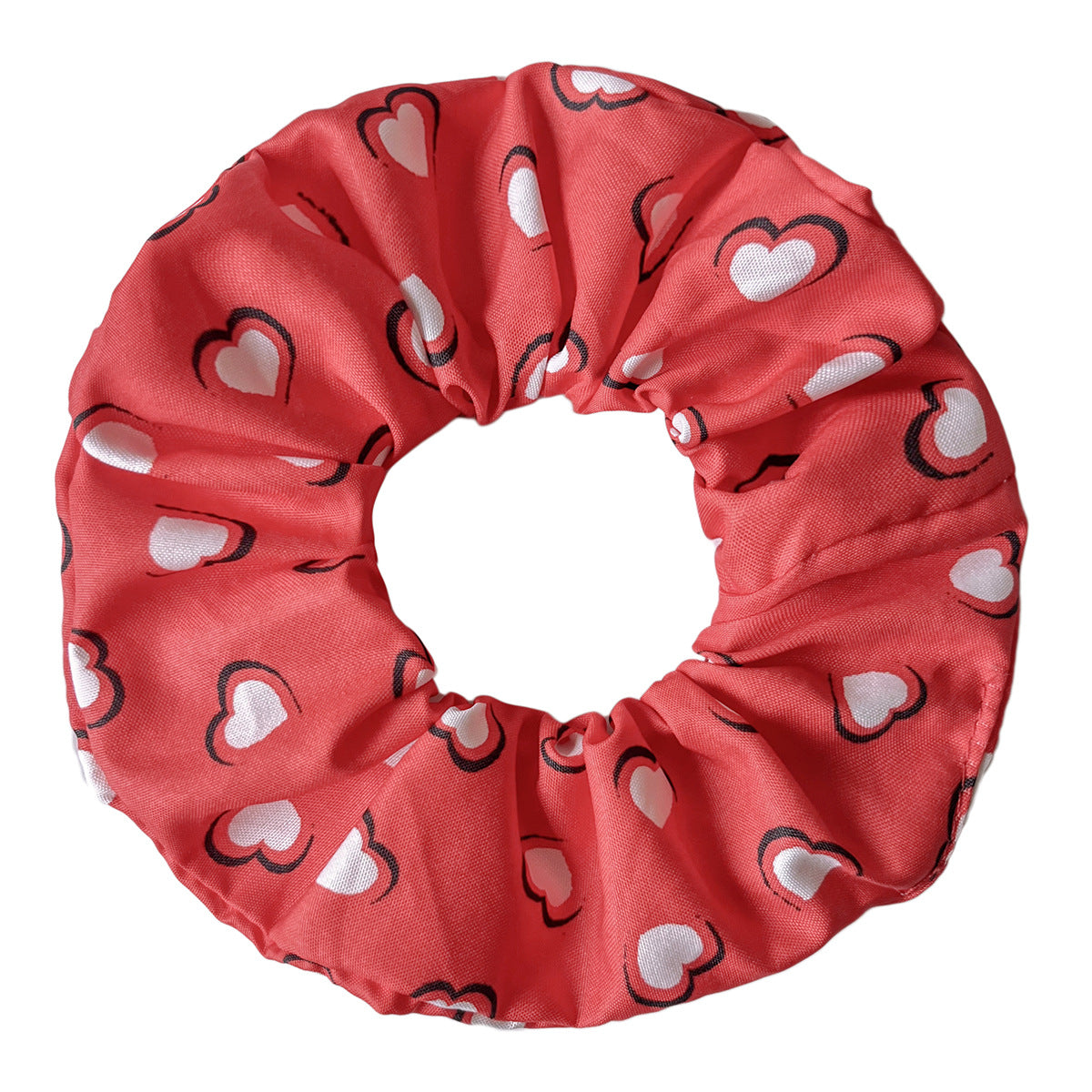 Oversized Heart Print Silky Scrunchie - NO06