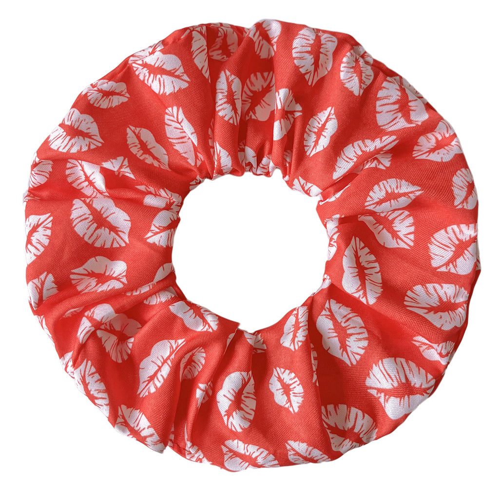 Oversized Heart Print Silky Scrunchie - NO08