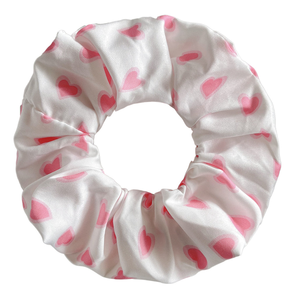 Oversized Heart Print Silky Scrunchie - NO11