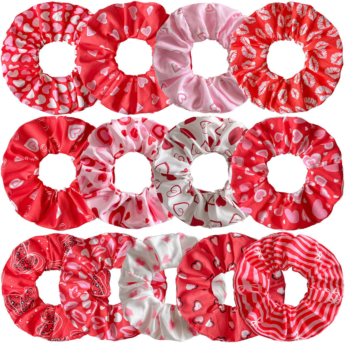 Oversized Heart Print Silky Scrunchie