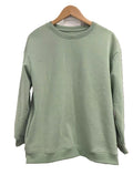 Oversized Crew Neck Pocket Sweatshirt - Green