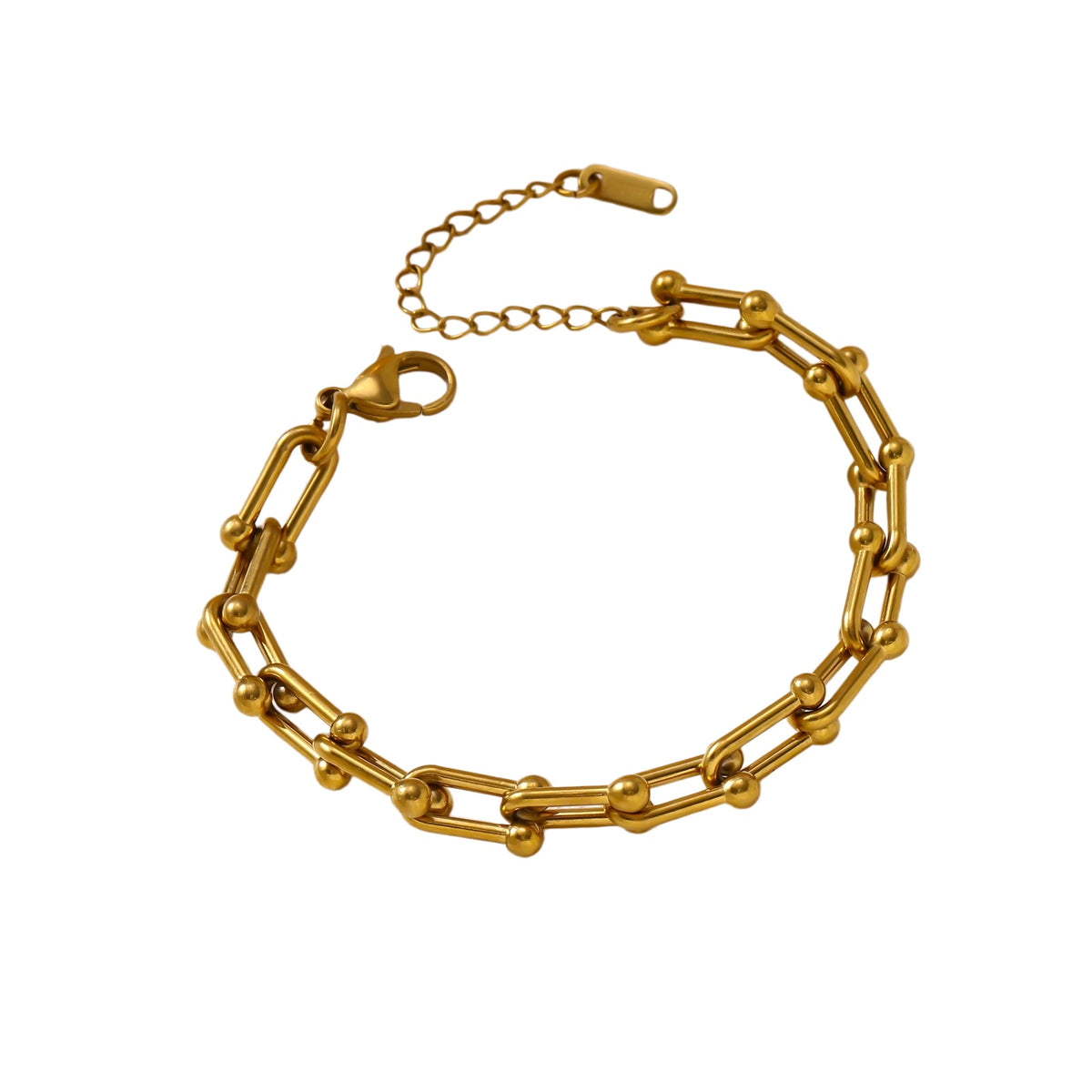Horseshoe U Link Chain Bracelet - Gold