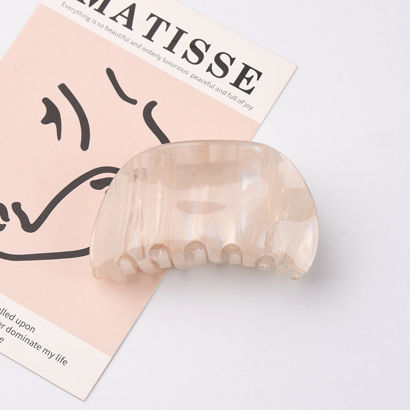 Semicircle Jaw Clip with Swirled Finish - White